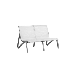 Sortie 🌟 Canapé Conversationnel Noir Volcanique Toile Gris Chiné Sunset Grosfillex 🌟