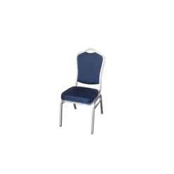 Budget ✔️ Chaise Empilable Argentée avec Assise Bleue Elysée Lyrose 🧨