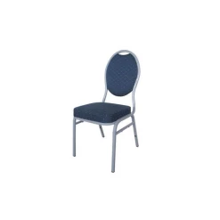 Le moins cher 👍 Chaise Empilable Argentée avec Assise Bleue Matignon Lyrose 😍