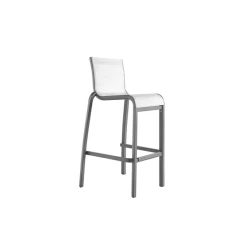 Budget 😍 Chaise Haute Noir Volcanique et Toile Gris Chinée Sunset Grosfillex 🌟