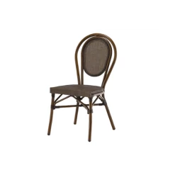 Meilleur prix 🧨 Chaise Imitation Rotin Moka et Bois Lyrose 😀