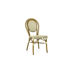 Meilleure vente 😀 Chaise Tressée Bamboo Chocolat et Crème Lyrose ✨