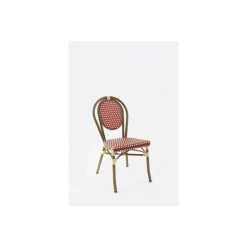 Offres 🎁 Chaise Tressée Bamboo Rouge et Crème Lyrose 😉