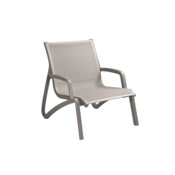 Nouveau ⌛ Fauteuil Conversationnel Gris Platinium Toile Grise Sunset Grosfillex ❤️