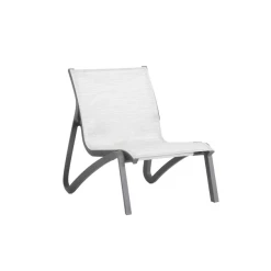 Remise ✔️ Fauteuil Conversationnel Noir Volcanique Toile Gris Chiné Sunset Grosfillex 🧨