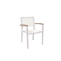 Bon marché 💯 Fauteuil en Aluminium Laqué Monaco Blanc Ezpeleta 🎉