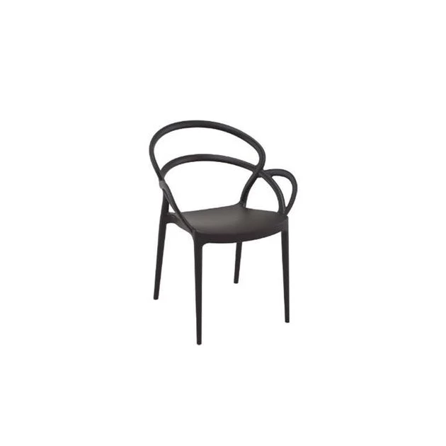 Nouveau ???? Fauteuil en Polypropylène Mila Noir Siesta ???? 3 Nouveau ???? Fauteuil en Polypropylène Mila Noir Siesta ????