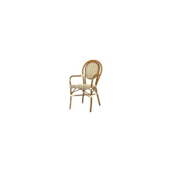 Le moins cher 🔥 Fauteuil Tressé Bamboo Chocolat et Crème Lyrose 🛒