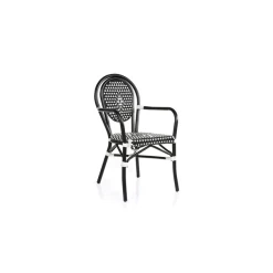 Meilleure vente 😉 Fauteuil Tressé Bamboo Noir et Blanc Lyrose 👏