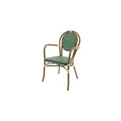 Meilleur prix 👍 Fauteuil Tressé Bamboo Vert et Crème Lyrose 🧨