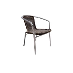 Remise ✔️ Fauteuil Tressé Structure Aluminium Walis Moka Lyrose 👏