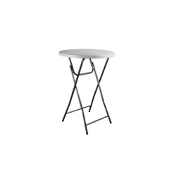 Offres ⌛ Mange-Debout Pliant Blanc Structure Noire Congrès Lyrose 🤩