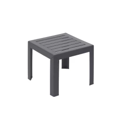 Promo 💯 Table Basse en Résine 40 x 40 cm Anthracite Miami Grosfillex 🔥