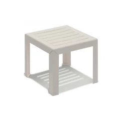 Promo 😉 Table Basse en Résine 40 x 40 cm Blanche Miami Grosfillex 🛒