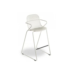 Meilleure affaire 🎁 Tabouret en Acier avec Assise Résine Crème Absolute Ramatuelle 73’ Grosfillex 👏