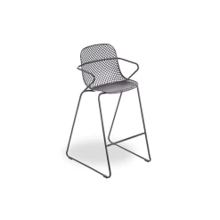 Meilleure affaire 😍 Tabouret en Acier avec Assise Résine Gris Pavement Ramatuelle 73’ Grosfillex 🌟